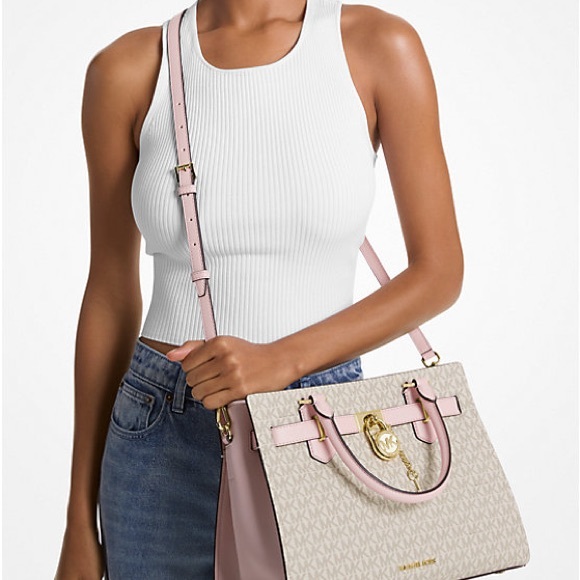 Michael Kors Hamilton Medium Logo Satchel - Picture 3 of 3